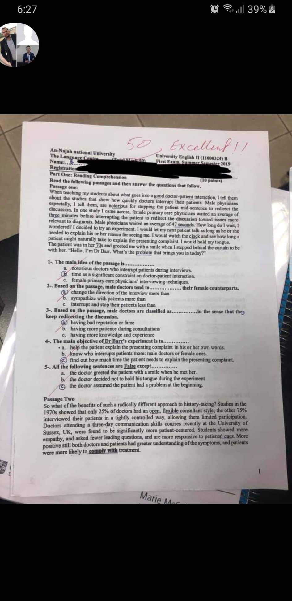 First exam . Summer 2019 - received_690913731373634.jpg